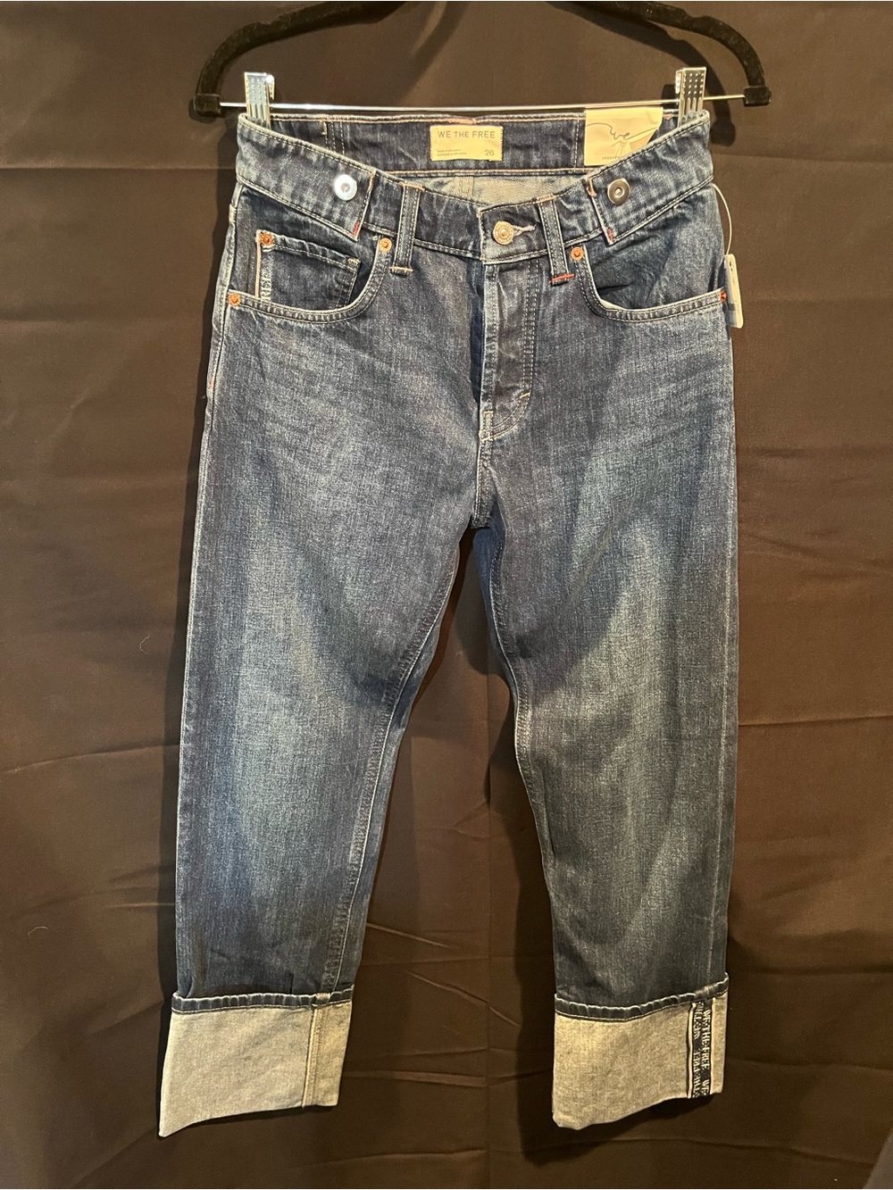 We The Free Women's Dark Blue slim Cuffed Jeans